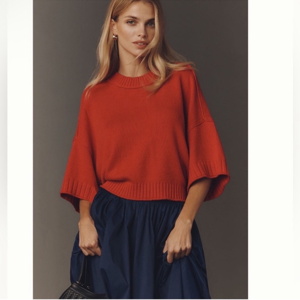 Nwt the Goldie cotton Red crew neck Sweater